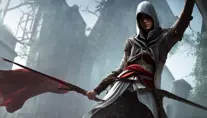 Veiled Assasin in Assassin's Creed style, 8k,Highly Detailed,Artstation,Illustration,Sharp Focus,Unreal Engine,Volumetric Lighting,Concept Art
