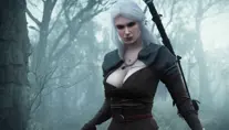 Veiled Assasin in The Witcher 3 style, 8k,Highly Detailed,Artstation,Illustration,Sharp Focus,Unreal Engine,Volumetric Lighting,Concept Art