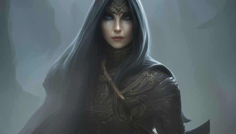 Veiled female Assassin in Elden Ring style, 8k,Highly Detailed,Artstation,Illustration,Sharp Focus,Unreal Engine,Volumetric Lighting,Concept Art