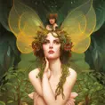 Symmetry portrait of nature godess, glam, fae, fireflies, forest background, Highly Detailed,Intricate,Artstation,Digital Painting,Illustration,Sharp Focus,Smooth,Concept Art,Elegant, by Fra Angelico,by Stanley Artgerm Lau,by Alphonse Mucha,by Greg Rutkowski