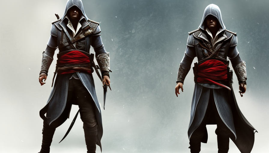 Male veiled Assasin in Assassin's Creed style, 8k,Highly Detailed,Artstation,Illustration,Sharp Focus,Unreal Engine,Volumetric Lighting,Concept Art