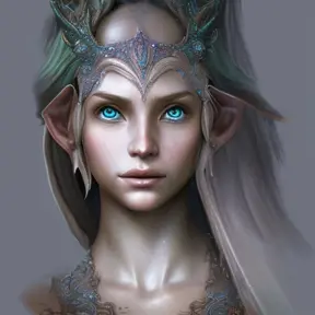 Closeup of a beautiful female fantasy water elf, Highly Detailed,Intricate,Epic,Digital Painting,Realistic,Smooth,Volumetric Lighting,Concept Art,Elegant