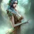Portrait of a beautiful female fantasy forest fairy, Highly Detailed,Intricate,Epic,Digital Painting,Realistic,Smooth,Volumetric Lighting,Concept Art,Elegant
