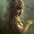 Portrait of a beautiful female forest fairy, Highly Detailed,Intricate,Gothic and Fantasy,Epic,Digital Painting,Realistic,Smooth,Volumetric Lighting,Concept Art,Elegant