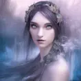 Portrait of a beautiful female water fairy, Highly Detailed,Intricate,Gothic and Fantasy,Epic,Digital Painting,Realistic,Smooth,Volumetric Lighting,Concept Art,Elegant