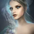 Portrait of a beautiful female water fairy, Highly Detailed,Intricate,Gothic and Fantasy,Epic,Digital Painting,Realistic,Smooth,Volumetric Lighting,Concept Art,Elegant