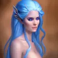 D&D concept art of gorgeous elven woman with blue hair in the style of Stefan Kostic, 8k,High Definition,Highly Detailed,Intricate,Half Body,Realistic,Sharp Focus,Fantasy,Elegant, by Stanley Artgerm Lau,by Luis Ricardo Falero