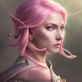 D&D concept art of gorgeous elven woman with pink hair in the style of Stefan Kostic, 8k,High Definition,Highly Detailed,Intricate,Half Body,Realistic,Sharp Focus,Fantasy,Elegant, by Stanley Artgerm Lau,by Luis Ricardo Falero
