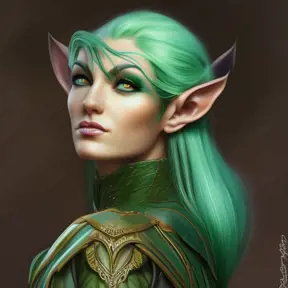 D&D concept art of gorgeous elven woman with green hair in the style of Stefan Kostic, 8k,High Definition,Highly Detailed,Intricate,Half Body,Realistic,Sharp Focus,Fantasy,Elegant, by Stanley Artgerm Lau,by Luis Ricardo Falero