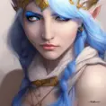 D&D concept art of gorgeous elven woman with blue hair in the style of Stefan Kostic, 8k,High Definition,Highly Detailed,Intricate,Half Body,Realistic,Sharp Focus,Fantasy,Elegant, by Luis Ricardo Falero
