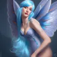 D&D concept art of gorgeous fairy with blue hair in the style of Stefan Kostic, 8k,High Definition,Highly Detailed,Intricate,Half Body,Realistic,Sharp Focus,Fantasy,Elegant, by Luis Ricardo Falero