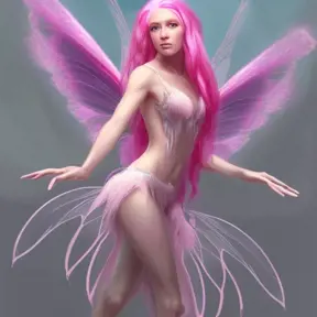D&D concept art of gorgeous winged fairy with pink hair in the style of Stefan Kostic, 8k,High Definition,Highly Detailed,Intricate,Half Body,Realistic,Sharp Focus,Fantasy,Elegant