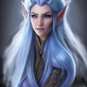 D&D concept art of a gorgeous elven mage with blue hair in the style of Stefan Kostic, 8k,High Definition,Highly Detailed,Intricate,Half Body,Realistic,Sharp Focus,Fantasy,Elegant