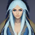 D&D concept art of a gorgeous elven mage with blue hair in the style of Stefan Kostic, 8k,High Definition,Highly Detailed,Intricate,Half Body,Realistic,Sharp Focus,Fantasy,Elegant
