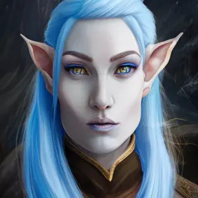D&D concept art of a gorgeous elf mage with blue hair in the style of Stefan Kostic, 8k,High Definition,Highly Detailed,Intricate,Half Body,Realistic,Sharp Focus,Fantasy,Elegant