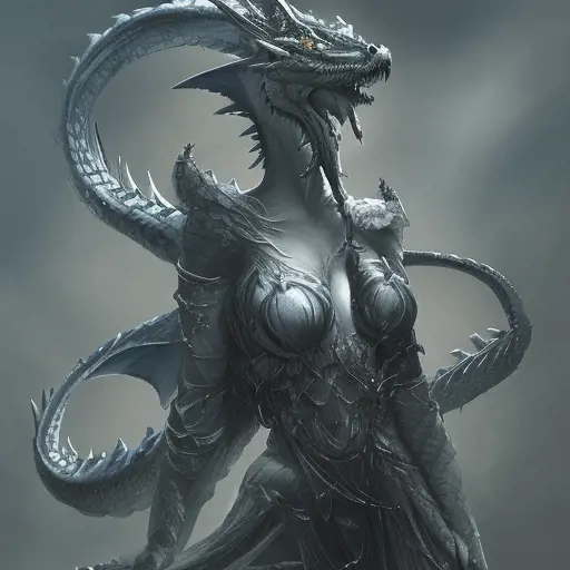 D&D concept art of a gorgeous dragon queen in the style of Stefan Kostic, 8k,High Definition,Highly Detailed,Intricate,Half Body,Realistic,Sharp Focus,Fantasy,Elegant