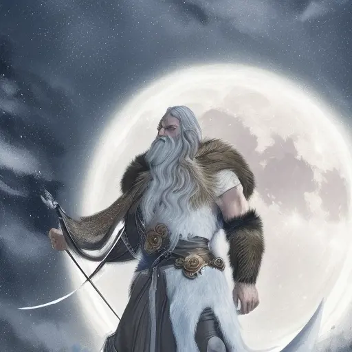 D&D concept art of a gorgeous norse god of the moon in the style of Stefan Kostic, 8k,High Definition,Highly Detailed,Intricate,Half Body,Realistic,Sharp Focus,Fantasy,Elegant