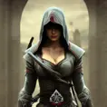 Alluring highly detailed matte portrait of beautiful female assassin with daggers wearing Assassin Creed armor in the style of Stefan Kostic, 8k,High Definition,Highly Detailed,Intricate,Half Body,Realistic,Sharp Focus,Fantasy,Elegant