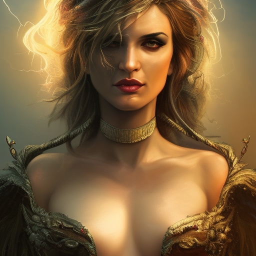 Alluring highly detailed matte portrait of a beautiful lightning sorceress in the style of Stefan Kostic, 8k,High Definition,Highly Detailed,Intricate,Half Body,Realistic,Sharp Focus,Fantasy,Elegant