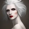 Alluring highly detailed matte portrait of a beautiful winged white haired vampire in the style of Stefan Kostic, 8k,High Definition,Highly Detailed,Intricate,Half Body,Realistic,Sharp Focus,Fantasy,Elegant