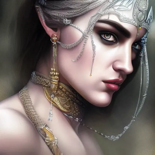 Alluring highly detailed matte portrait of a beautiful badass godess in the style of Stefan Kostic, 8k,High Definition,Highly Detailed,Intricate,Half Body,Realistic,Sharp Focus,Fantasy,Elegant