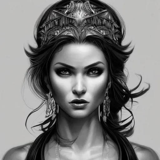 Alluring highly detailed matte portrait of a beautiful badass goddess in the style of Stefan Kostic, 8k,High Definition,Highly Detailed,Intricate,Half Body,Realistic,Sharp Focus,Fantasy,Elegant