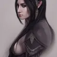 Alluring highly detailed matte portrait of a beautiful raven black haired half elf in the style of Stefan Kostic, 8k,High Definition,Highly Detailed,Intricate,Half Body,Realistic,Sharp Focus,Fantasy,Elegant