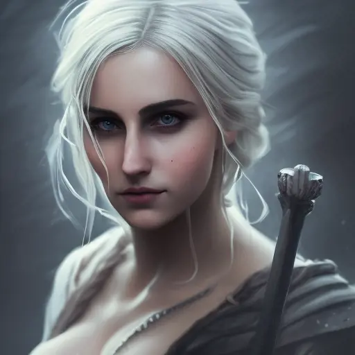 Alluring highly detailed matte portrait of a beautiful Ciri in the style of Stefan Kostic, 8k,High Definition,Highly Detailed,Intricate,Half Body,Realistic,Sharp Focus,Fantasy,Elegant