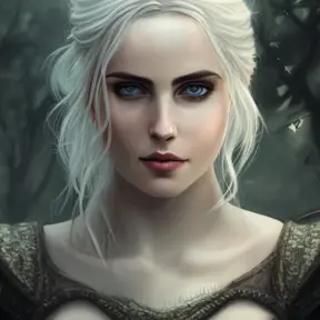 Alluring highly detailed matte portrait of a beautiful Ciri with shimmering hair in the style of Stefan Kostic, 8k,High Definition,Highly Detailed,Intricate,Half Body,Realistic,Sharp Focus,Fantasy,Elegant