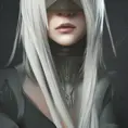 Alluring highly detailed matte portrait of a beautiful A2 from Nier Automata with shimmering hair in the style of Stefan Kostic, 8k,High Definition,Highly Detailed,Intricate,Half Body,Realistic,Sharp Focus,Fantasy,Elegant