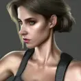 Alluring highly detailed matte portrait of a beautiful Jill Valentine with shimmering hair in the style of Stefan Kostic, 8k,High Definition,Highly Detailed,Intricate,Half Body,Realistic,Sharp Focus,Fantasy,Elegant