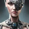 Alluring highly detailed matte portrait of a beautiful cyborg in the style of Stefan Kostic, 8k,High Definition,Highly Detailed,Intricate,Half Body,Realistic,Sharp Focus,Fantasy,Elegant
