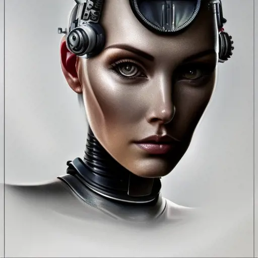 Alluring highly detailed matte portrait of a beautiful cyborg in the style of Stefan Kostic, 8k,High Definition,Highly Detailed,Intricate,Half Body,Realistic,Sharp Focus,Fantasy,Elegant