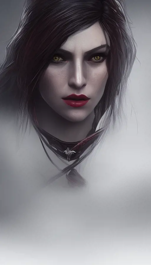 Alluring matte portrrait of a female rouge assassin in The Witcher 3 Style, 4k,Highly Detailed,Beautiful,Cinematic Lighting,Sharp Focus,Volumetric Lighting,Closeup Portrait,Concept Art