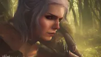Matte portrait of an alluring witcher 3 female rouge assassin in an epic forest, 4k,Highly Detailed,Beautiful,Cinematic Lighting,Sharp Focus,Volumetric Lighting,Closeup Portrait,Concept Art