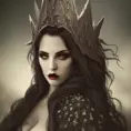 Alluring highly detailed matte portrait of a beautiful caped vampire with a thorny crown in the style of Stefan Kostic, 8k,High Definition,Highly Detailed,Intricate,Half Body,Realistic,Sharp Focus,Fantasy,Elegant