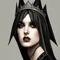 Alluring matte portrait of a beautiful black caped vampire with a thorny crown in the style of Stefan Kostic, 8k,High Definition,Highly Detailed,Intricate,Half Body,Realistic,Sharp Focus,Fantasy,Elegant