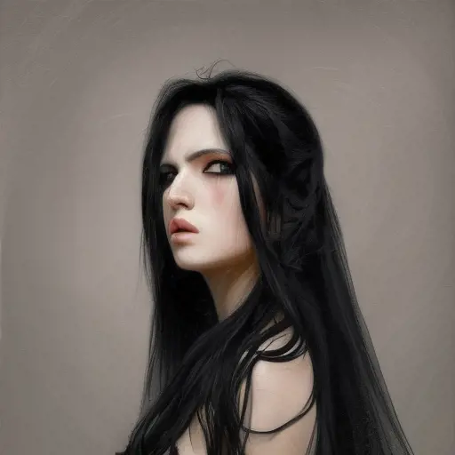 Alluring portrait of a beautiful black-haired veiled vampire in the style of Stefan Kostic, 8k,High Definition,Highly Detailed,Intricate,Half Body,Realistic,Sharp Focus,Fantasy,Elegant