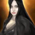 Alluring portrait of a beautiful black-haired veiled & caped vampire in the style of Stefan Kostic, 8k,High Definition,Highly Detailed,Intricate,Half Body,Realistic,Sharp Focus,Fantasy,Elegant