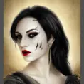 Alluring portrait of a beautiful raven black-haired veiled & caped vampire in the style of Stefan Kostic, 8k,High Definition,Highly Detailed,Intricate,Half Body,Realistic,Sharp Focus,Fantasy,Elegant