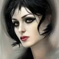 Alluring portrait of a beautiful raven black-haired veiled & caped vampire with piercing eyes on high alert in the style of Stefan Kostic, 8k,High Definition,Highly Detailed,Intricate,Half Body,Realistic,Sharp Focus,Fantasy,Elegant