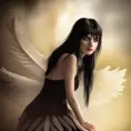 Alluring portrait of a beautiful black-haired winged vampire in the style of Stefan Kostic, 8k,High Definition,Highly Detailed,Intricate,Half Body,Realistic,Sharp Focus,Fantasy,Elegant