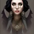 Alluring portrait of a beautiful raven black haired caped sorceress in the style of Stefan Kostic, 8k,High Definition,Highly Detailed,Intricate,Half Body,Realistic,Sharp Focus,Fantasy,Elegant