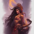 Alluring matte portrait of a beautiful fire sorceress in the style of Stefan Kostic, 8k,High Definition,Highly Detailed,Intricate,Half Body,Realistic,Sharp Focus,Fantasy,Elegant
