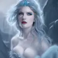 Alluring matte portrait of a beautiful ice sorceress in the style of Stefan Kostic, 8k,High Definition,Highly Detailed,Intricate,Half Body,Realistic,Sharp Focus,Fantasy,Elegant
