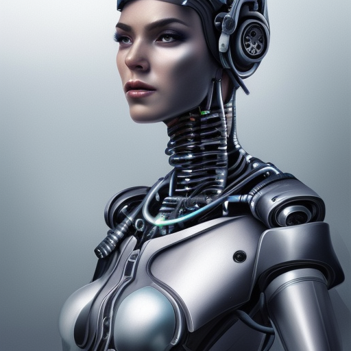Alluring highly detailed matte portrait of a beautiful cyborg android in the style of Stefan Kostic, 8k,High Definition,Highly Detailed,Intricate,Half Body,Realistic,Sharp Focus,Fantasy,Elegant