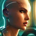 Alluring highly detailed matte portrait of a beautiful sci-fi cyborg android from Cyberpunk 2077, 8k,High Definition,Highly Detailed,Intricate,Half Body,Realistic,Sharp Focus,Fantasy,Elegant