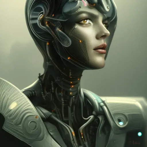 Alluring highly detailed matte portrait of a beautiful sci-fi cyborg android in the style of Stefan Kostic, 8k,High Definition,Highly Detailed,Intricate,Half Body,Realistic,Sharp Focus,Fantasy,Elegant