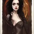 Alluring portrait of a beautiful gothic black haired veiled sorceress in the style of Stefan Kostic, 8k,High Definition,Highly Detailed,Intricate,Half Body,Realistic,Sharp Focus,Fantasy,Elegant