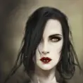 Alluring portrait of a beautiful gothic black haired caped vampire in the style of Stefan Kostic, 8k,High Definition,Highly Detailed,Intricate,Half Body,Realistic,Sharp Focus,Fantasy,Elegant